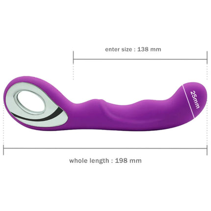 Violetter silikon vibrator mit silber-schwarzer steuerung am ende arMoNy anna pull ring vibrator
