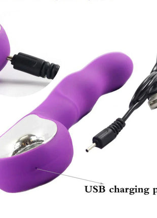 Armony anna pull ring vibrator lila silikonvibrator mit silbernem metallkern und usb-ladeanschluss