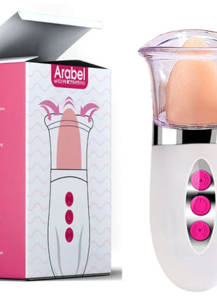 Weiß-rosa arabel elektrische gesichtsreinigungsbürste mit klarem silikonkopf von Armony im produkt arabel zungenmassager