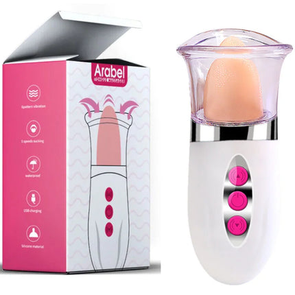 Weiß-rosa arabel elektrische gesichtsreinigungsbürste mit klarem silikonkopf von Armony im produkt arabel zungenmassager