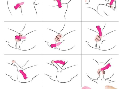 Pink silikon vibrierender finger vibrator mit strukturierter oberfläche und ergonomischem griff fuchsia