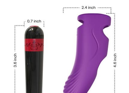 Armonyl aurora vibrator finger lila aus lila und schwarzem silikon mit rotem dekorativband am schwarzen vibrator