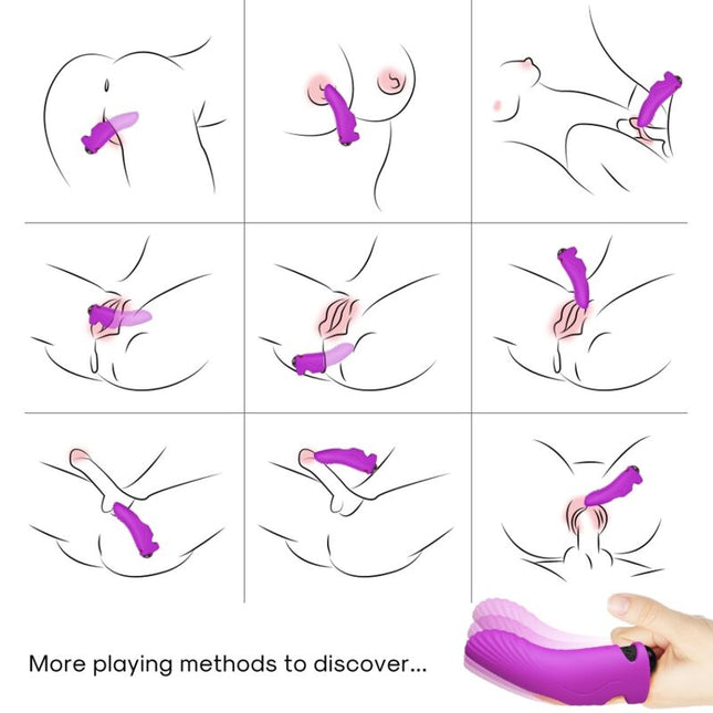 Lila silikon-vibrationsspielzeug harmony aurora vibrator finger mit strukturierter oberfläche und ergonomischem griff