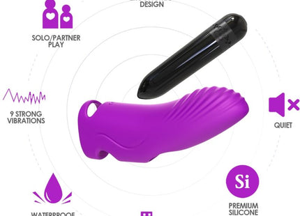 Armony - Aurora vibrator finger lila aus lila silikon mit schwarzer abdeckung am spitzenteil