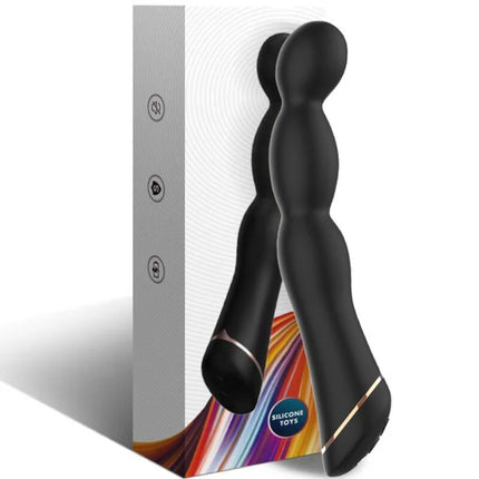 Schwarzer silikon vibrierer arsony bambu vibrator einstellbar mit ergonomischem design und goldakzent