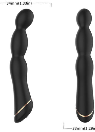 Armon y bambu vibrator einstellbar schwarz schwarzer silikon vibratory wand mit segmentiertem design und goldenem akzentband