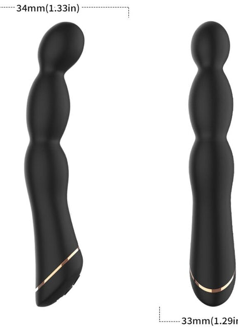 Armon y bambu vibrator einstellbar schwarz schwarzer silikon vibratory wand mit segmentiertem design und goldenem akzentband