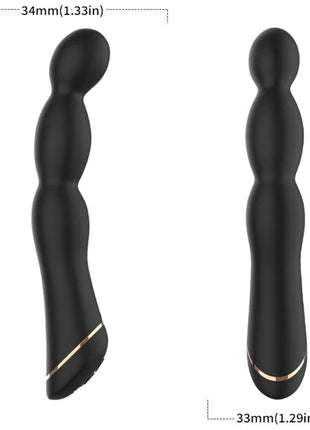 Armon y bambu vibrator einstellbar schwarz schwarzer silikon vibratory wand mit segmentiertem design und goldenem akzentband