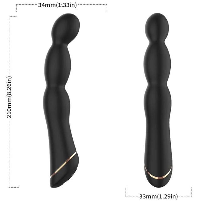Armon y bambu vibrator einstellbar schwarz schwarzer silikon vibratory wand mit segmentiertem design und goldenem akzentband