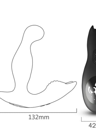 Schwarze silikon-fernbedienung mit stilisiertem weißem logo für harmony bat king vibrator anal prostata rotator