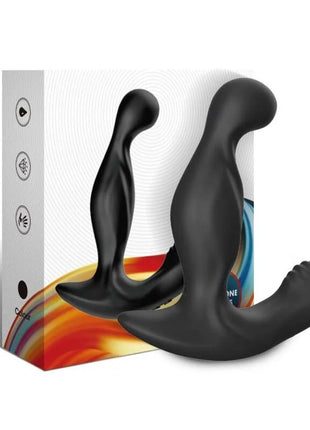 Schwarzer silikon analplug mit ergonomischem bogen und strukturiertem sockel armony bat king vibrator