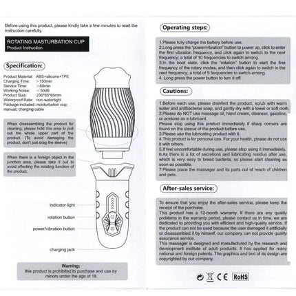 Weiss-schwarzer arcony belucci oral masturbator vibrator aus abs silikon tpe mit texturiertem griff und vibromodi