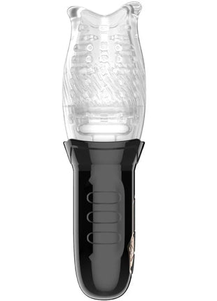Armony belucci oral masturbator vibrator weiss mit klarem eulenförmigem transparentem kopf und schwarzem glänzendem griff