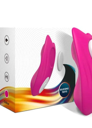 Vibranter pinker silikon vibrator mit weißen runden tasten aus der arMOny butterfly tragbares höschen fernbedienung rosa serie