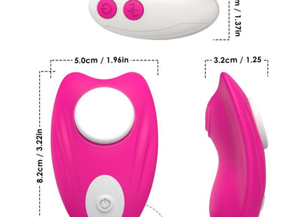 Rosafarbener silikon vibrator armony butterfly mit weißem power-knopf und passender fernbedienung