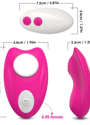Rosafarbener silikon vibrator armony butterfly mit weißem power-knopf und passender fernbedienung