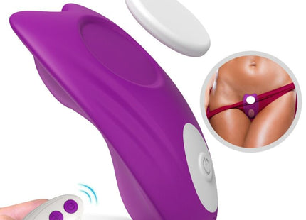 Lila silikon vibrator tragbares butterfly höschen mit fernbedienung und weißen tasten von armony