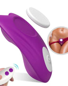 Lila silikon vibrator tragbares butterfly höschen mit fernbedienung und weißen tasten von armony