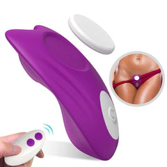 Lila silikon vibrator tragbares butterfly höschen mit fernbedienung und weißen tasten von armony