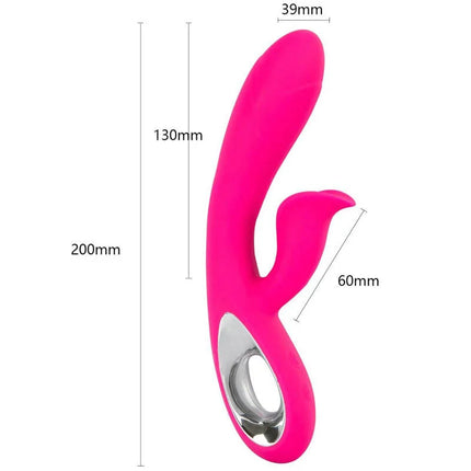 Armony daro vibrator und pull ring stimulator fuchsia aus silikon in pink mit silbernem metallring am fuß
