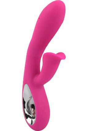 Armony daro vibrator mit ziehring in fuchsie aus silikon in hasenform mit silbernem steuerungsfeld