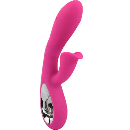 Armony daro vibrator mit ziehring in fuchsie aus silikon in hasenform mit silbernem steuerungsfeld