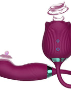 Armony delight blumensaug und stossviolet magentafarbener blütenförmiger vibrator mit gerillter textur und türkisen akzenten