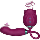 Armony delight blumensaug und stossviolet magentafarbener blütenförmiger vibrator mit gerillter textur und türkisen akzenten