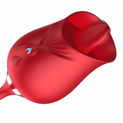 Armony delight flower vibrator roter silikon vibrator in rosenform mit glänzender oberfläche und dezenten prägungen