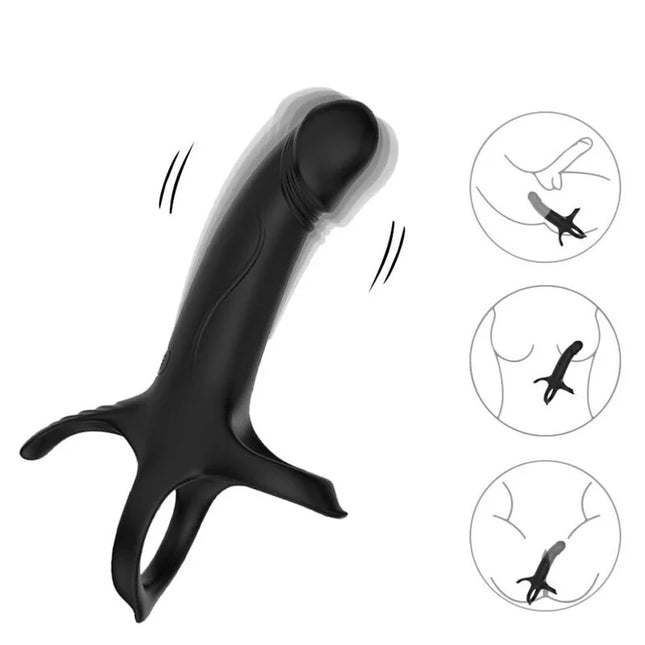 ARMONY - DILDO MIT RING & VIBRATOR FERNBEDIENUNG SCHWARZ - Penisring für Paare