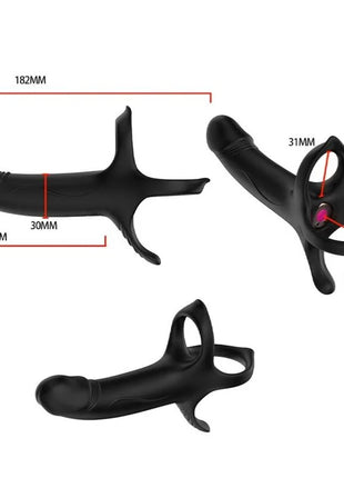 ARMONY - DILDO MIT RING & VIBRATOR FERNBEDIENUNG SCHWARZ - Penisring für Paare