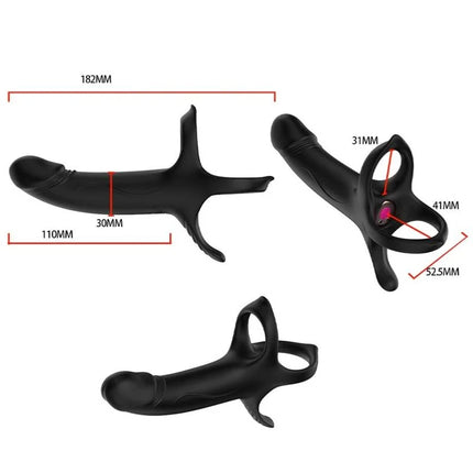 ARMONY - DILDO MIT RING & VIBRATOR FERNBEDIENUNG SCHWARZ - Penisring für Paare