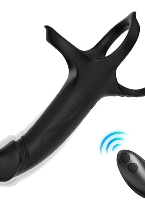 ARMONY - DILDO MIT RING & VIBRATOR FERNBEDIENUNG SCHWARZ - Penisring für Paare