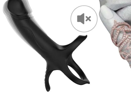 ARMONY - DILDO MIT RING & VIBRATOR SCHWARZ