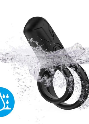 Black silikon dualringvibrator armony mit strukturierter griffoberfläche und wasserdichtem design