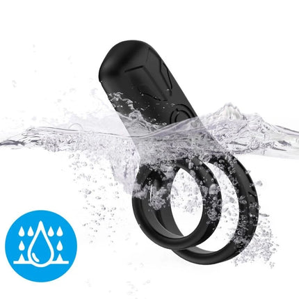 Black silikon dualringvibrator armony mit strukturierter griffoberfläche und wasserdichtem design