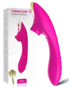 Vibrierendes pink und goldenes dudu sauggerät mit gebogenem griff von harmony fuchsianfarbe
