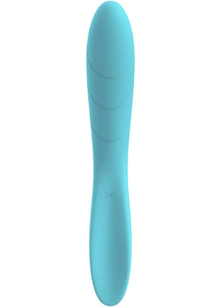 Ein schlanker, hellblauer silikon-vibrationsstab aronomy elizabeth blauer mit ergonomischem design