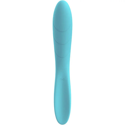 Ein schlanker, hellblauer silikon-vibrationsstab aronomy elizabeth blauer mit ergonomischem design