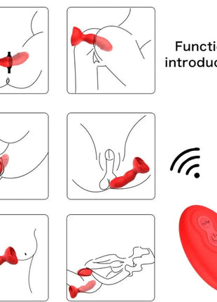 ARMONY - EXTREME A BLOOM ROSE VIBRATOR & ANALSTECKER FERNBEDIENUNG ROT - Anal-Vibratoren