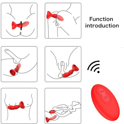 ARMONY - EXTREME A BLOOM ROSE VIBRATOR & ANALSTECKER FERNBEDIENUNG ROT - Anal-Vibratoren
