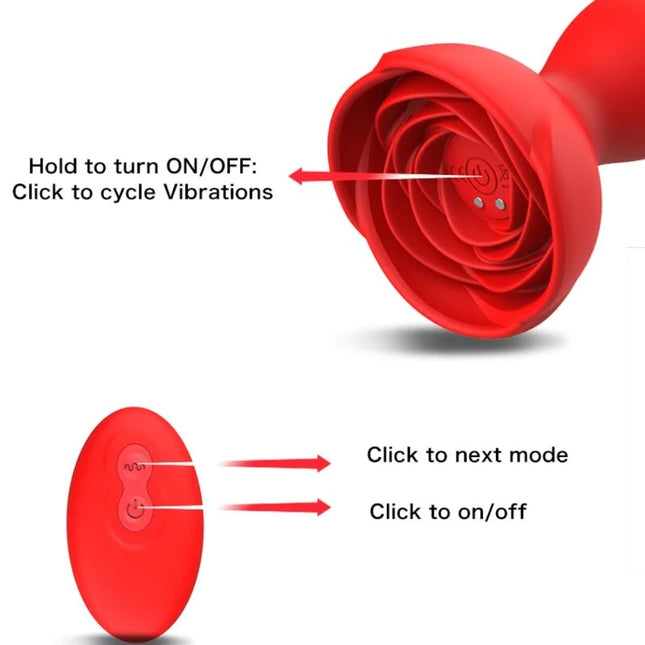 ARMONY - EXTREME A BLOOM ROSE VIBRATOR & ANALSTECKER FERNBEDIENUNG ROT - Anal-Vibratoren