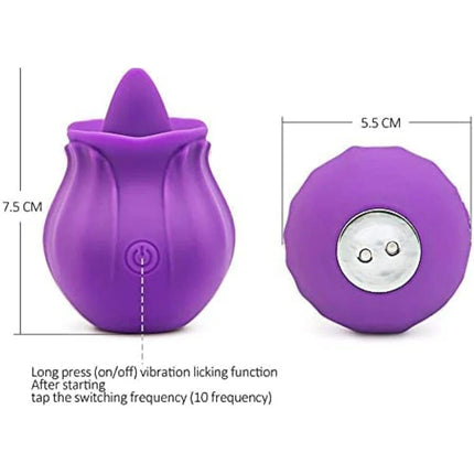 Pinker silikon vibrator in rosenform mit silbernem bedienfeld und zwei tasten aronomy fig-vibrator mit zunge