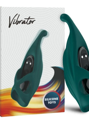 Armony fingerstimulator und vibrator grün aus teal silikon mit schlankem, gebogenem design und schwarzem bedienfeld