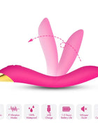 Pink und goldfarbener silikon vibrator arsony flamingo mit drei gebogenen prongs für multipositionale nutzung