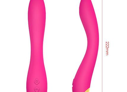 Vibrationsspielzeug harmony flamingo in pink und gold aus silikon mit ergonomischen kurven und zwei bedientasten