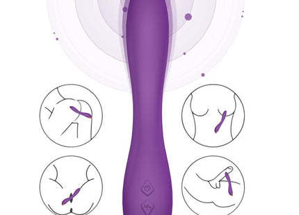 Armonyl flamingo vibrator multiposition lila aus lila silikon mit goldfarbener spitze und zwei bedientasten