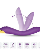 Lila und goldfarbener silikon vibrator harmony flamingo mit drei blattförmigen prongs für multipositionen