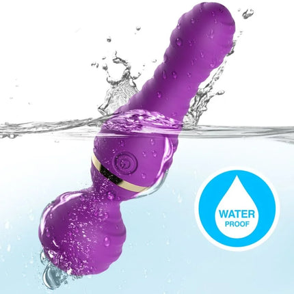 Armony Freedo wasserdichter vibrator klein lila mit goldfarbenem Akzentband und strukturierter Oberfläche