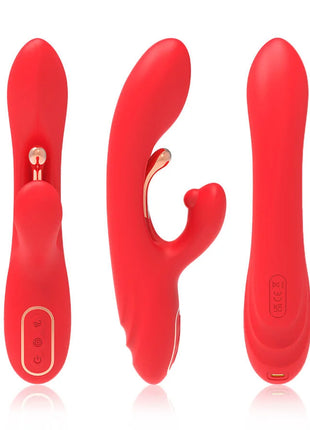 ARMONY - G-PUNKT- UND KLITORIS-STIMULATOR-VIBRATOR MIT OSZILLIERENDER ZUNGE ROT